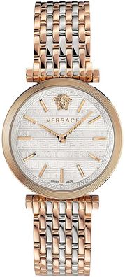 Versace VELS00719 V-Twist weiss silber rosègold Edelstahl Damen Uhr NEU