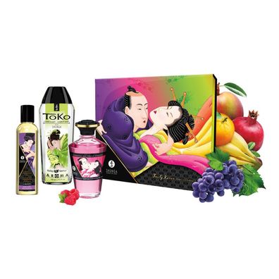 3-tlg Luxus-Set + Massage-Öle + Toko Gleitgel + Fruchtiges Aroma + Paar Geschenk
