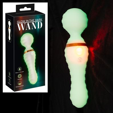 Silikon Wand Massager Vibrator + leuchtet im Dunkeln + Wasserdicht Sex-Spielzeug