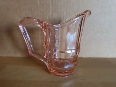 Kanne Kännchen Milchkännchen glas rosa eckig/ ca.10 cm H