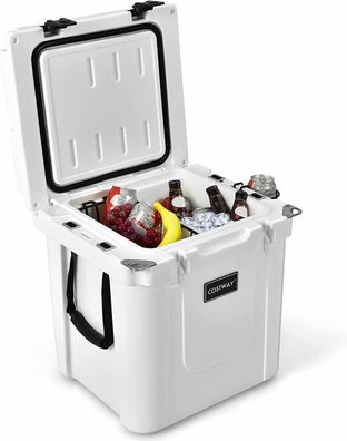31L Isolierbox Kühlbox Wärmebehälter mit Schneidebrett, Korb & Getränkehalter