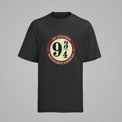 Bio baumwolle Herren T-Shirt für Harry Potter Fans Gleis 9 3/4 Express