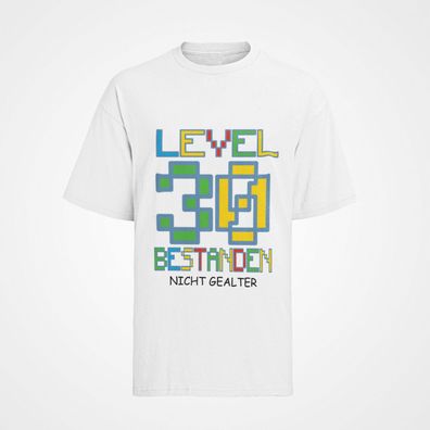 Personalisiertes Level UP Geburtstags Männer T-Shirt Baumwolle Pixel