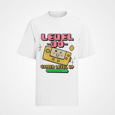 Personalisiertes Level UP Geburtstags Männer T-Shirt Baumwolle Pixel Funny