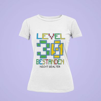 Bio Damen T-Shirt Personalisiertes Geburtstags Gaming Pixel Controller Gamer