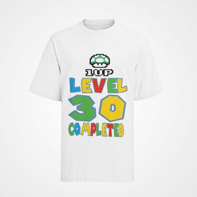 Personalisiertes Mario Level UP Geburtstags Männer T-Shirt Baumwolle Pixel Funny