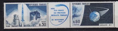 Frankreich FRANCE [1965] MiNr 1530-31 Zdr ( * */ mnh ) Raumfahrt