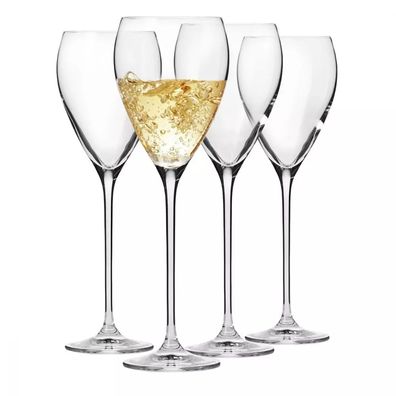 Krosno Perla Gläser für Wein Weißwein Prosecco | Set 4 | 280 ml | Spülmaschine