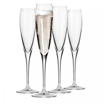 Krosno Perla Gläser für Champagne Prosecco | Set 4 | 170 ml | Spülmaschine