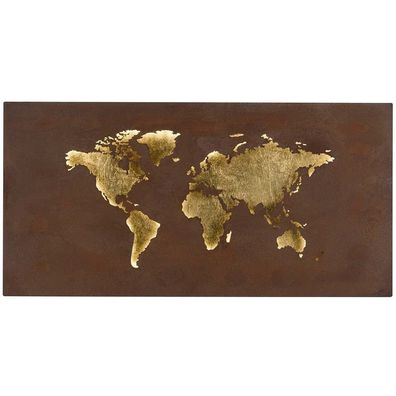 Wofi LED Wandleuchte Weltkarte "LINDA" gold 1700lm 50x30x5cm 4556.01.15.9600