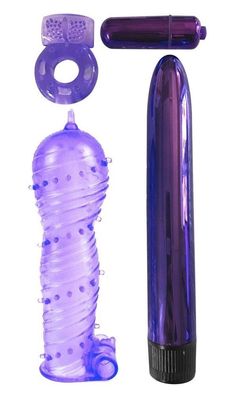 Paar Toy Set Lila Vibro Bullet Penishülle Vibrator Penisring - Sexspielzeuge