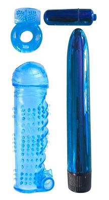 Paar Toy Set Blau Vibro Bullet Penishülle Vibrator Penisring - Sexspielzeuge