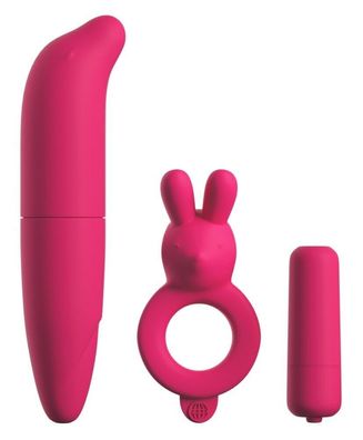Paar Toy Set Pink Vibrator, Bunny Penisring, Vibrobullet - Sexspielzeuge