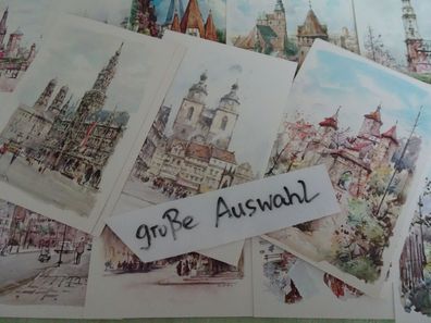 alte Postkarten AK Korsch West Germany Roca Delpech Tritt Röschl Stadt "Aquarelle"