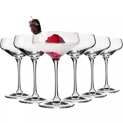Krosno Gläser für Cocktail Champagne Prosecco | Set 6 | 230 ml | Spülmaschine