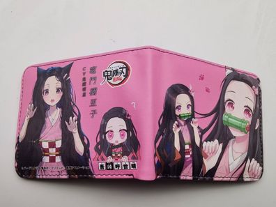 Anime Demon Slayer PU Brieftasche Jungen Mädchen Bifold Geldbörsen Card Purses