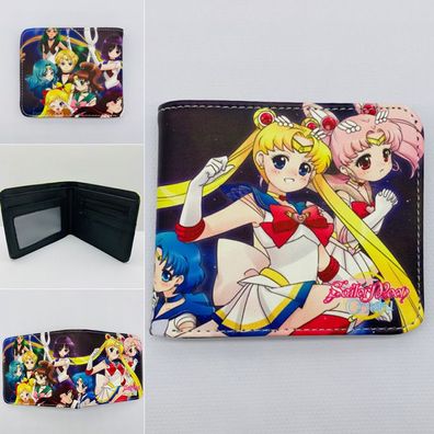 Anime Sailor Moon Thema02 PU Brieftasche Teenager Bifold Geldbörsen Card Purses