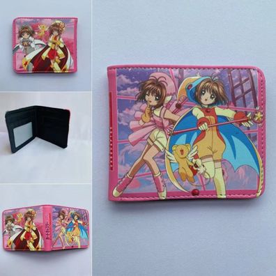 Anime Cardcaptor Sakura PU Brieftasche Teenager Bifold Geldbörsen Card Purses
