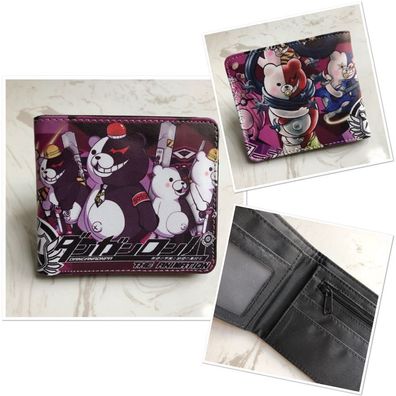 Anime Danganronpa PU Brieftasche Jungen Mädchen Bifold Geldbörsen Card Purses