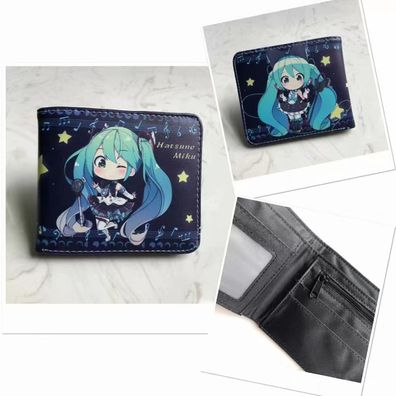 Virtueller Sänger Hatsune Miku Thema01 Brieftasche Mädchen Bifold Geldbörsen