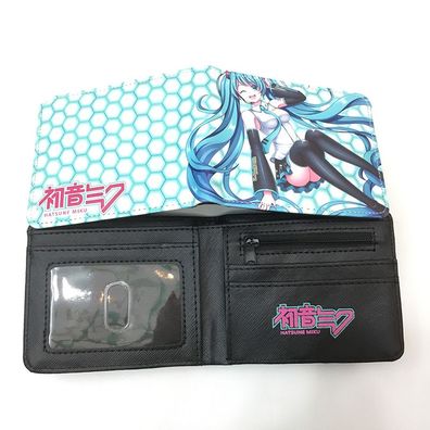 Virtueller Sänger Hatsune Miku Thema02 Brieftasche Mädchen Bifold Geldbörsen