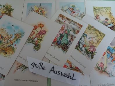 alte Postkarte Die Karte Michel Germany Geburtstag RAA Charlotte Baron Kinder Elfen