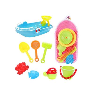 Toi-Toys - GO PLAY Strandset Boot (inkl. Sandformen + Schaufel, 9-teilig) Strand