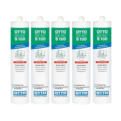 Ottoseal S100 Premium Sanitär Silicon 5 x 310 ml - viele Farben -
