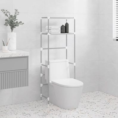 vidaXL Toilettenregal 2 Ablagen Grau 53,5x28x143 cm Eisen