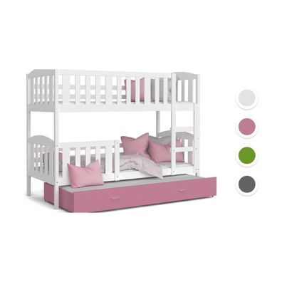 Kinderbett Hochbett Jett Kinderzimmer 3 Betten mit/ ohne Matratze 190x80 200x90cm