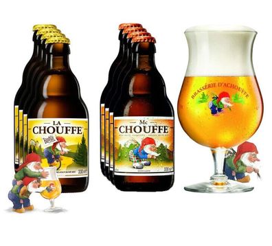 La Chouffe Mix + Original Glas - Je 3 x La Chouffe Blonde & Mc Chouffe 0,3l