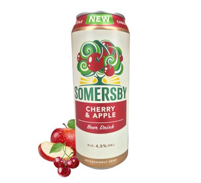 12 x Somersby Cherry & Apple Beer Drink 0,5l mit 4,5% Vol.- Kirsche & Apfel