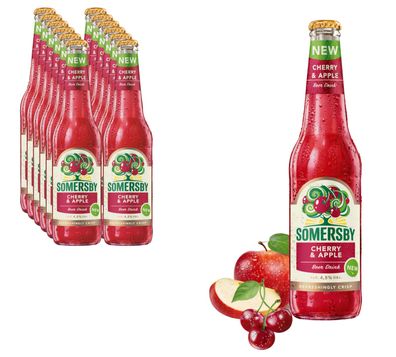 12 x Somersby Cherry & Apple Beer Drink 0,4l mit 4,5% Vol.- Kirsche & Apfel