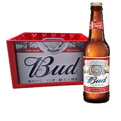 24 x Bud Beer USA 0,3l + Original Bud Bierkasten - Das amerikanische Original