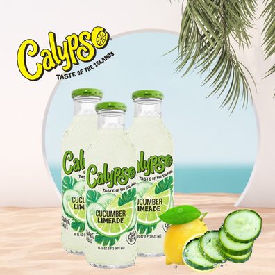 12 x Calypso Lemonade Cucumber Original je 473ml - Limonade aus Amerika