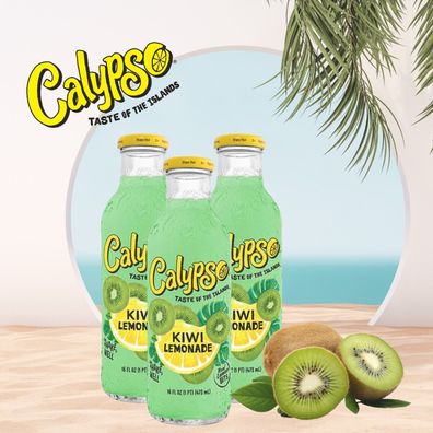 12 x Calypso Lemonade Kiwi Original je 473ml - Limonade aus Amerika