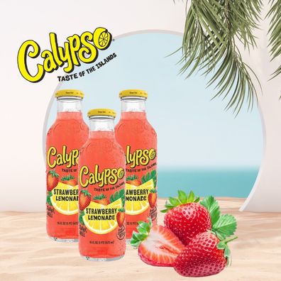 12 x Calypso Lemonade Strawberry Original je 473ml - Limonade aus Amerika