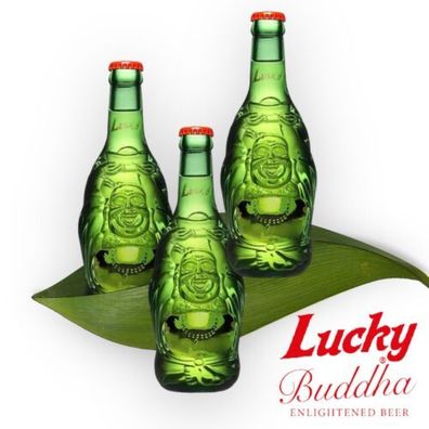 Lucky Buddha 0,33 l Lager Bier aus China 3 Flaschen