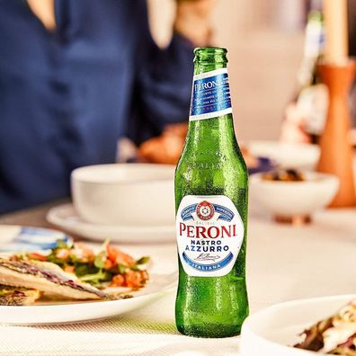 6 x Peroni Nastro Azzuro 0,00% Vol - Italiens beliebtes Lager Bier