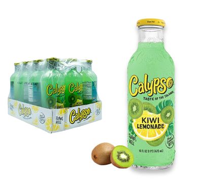 12 x 473ml Calypso Limonade - Kiwi Lemonade- die amerikanische Erfrischung