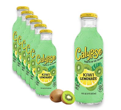 6 x 473ml Calypso Limonade - Kiwi Lemonade- die amerikanische Erfrischung