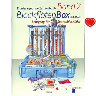 BlockflötenBox Band 2 - Lehrgang für Sopranblockflöte ( + 2 CD´s und Herzklammer)