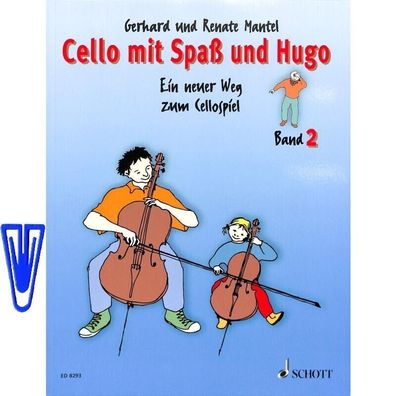 Cello mit Spaß und Hugo Band 2 - Noten für Violoncello (plus Notenklammer) 8293