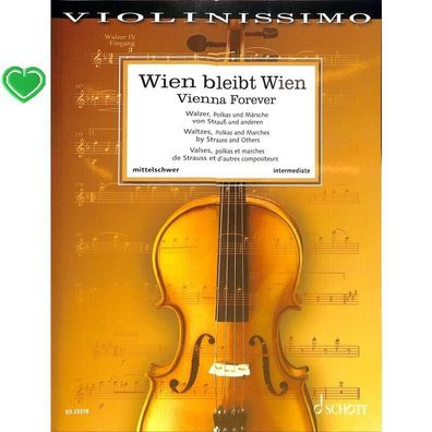 Wien bleibt Wien - Noten für Violine und Klavier + Herzklammer 23378