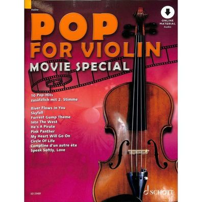 Pop for Violin - Movie Special - Noten für 1-2 Violinen ( + Online Audio) 23489
