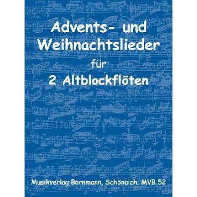 Advents- und Weihnachtslieder für 2 Altblockflöten - Altblockflöte Noten