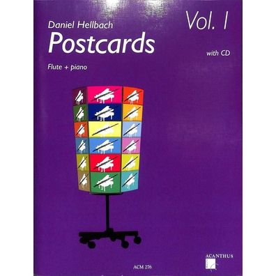 Hellbach, D. - Postcards vol. 1 - Noten für Querflöte und Klavier ( + CD) 276