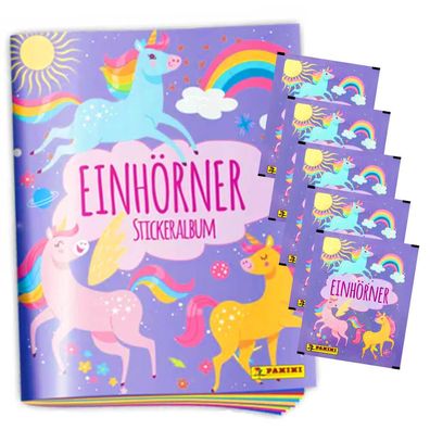 Panini Unicorns Sticker - Einhörner Hybrid Serie (2023) - 1 Album + 5 Tüten Sammel...