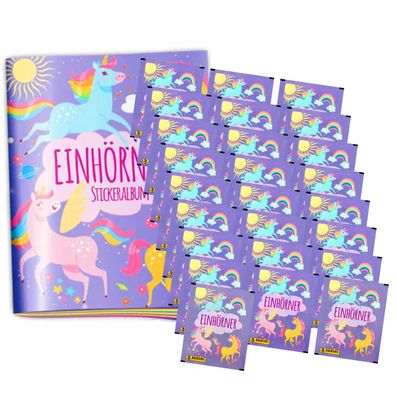 Panini Unicorns Sticker - Einhörner Hybrid Serie (2023) - 1 Album + 25 Tüten Samme...