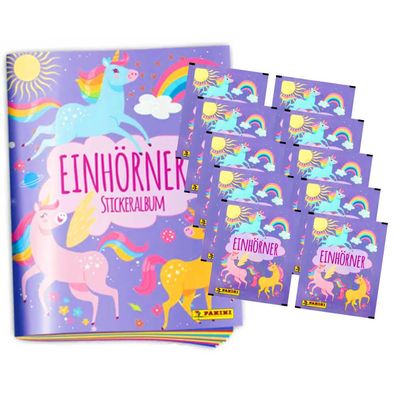 Panini Unicorns Sticker - Einhörner Hybrid Serie (2023) - 1 Album + 10 Tüten Samme...